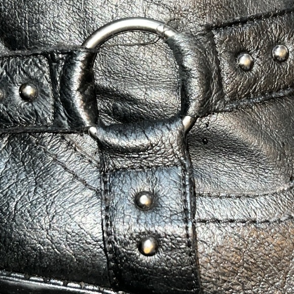 Nine West Vicegd Leather Moto Heeled Harness Boots - Size 7M - Picture 10 of 11